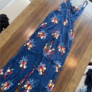 Blue Floral Halloween Jumpsuit- Hula Vibes